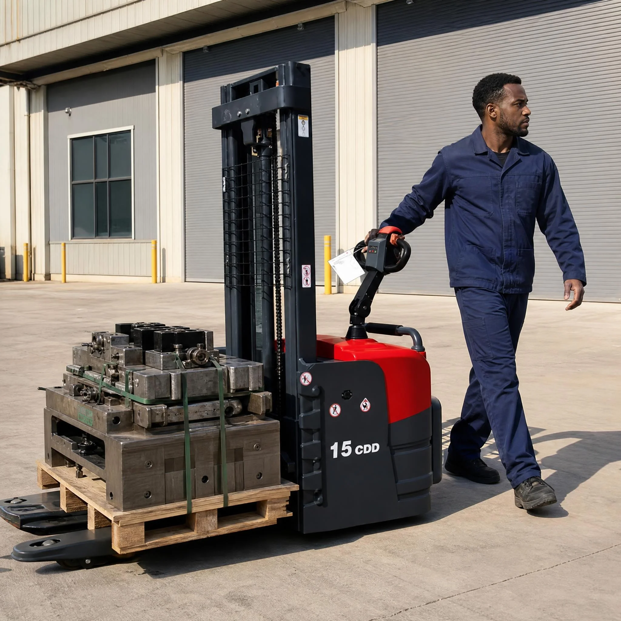 2 ton Electric Stacker With High Lift Capacity And Safety Features For Industrial And Commercial Material Handling Applications