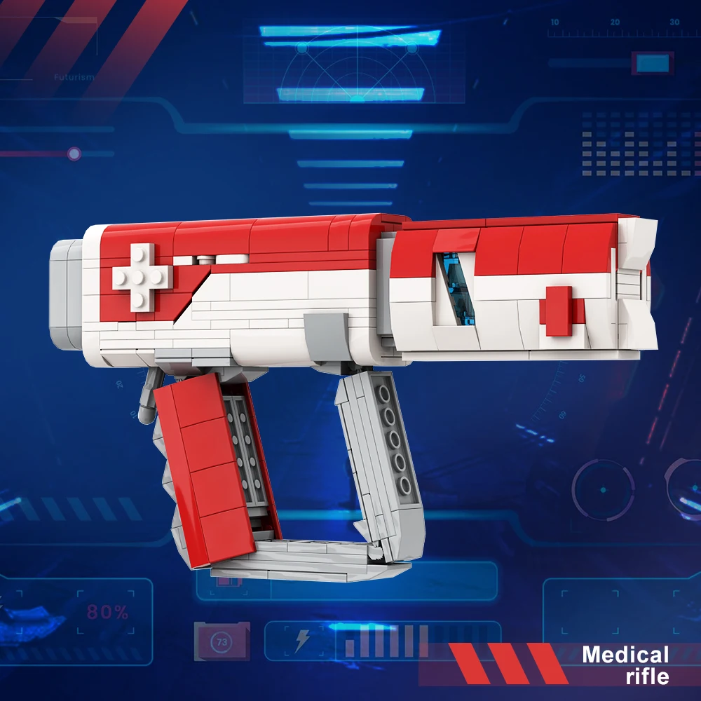 Gobricks MOC Apex Legends Health Injector Prop Bricks Model Apex Red Medical Gun Building Blocks Set Toys For Christmas Gift