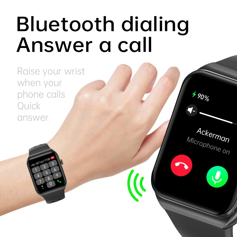 BK01 1.81 "HD عرض بلوتوث الاتصال AI صوت ساعة ذكية مراقبة ضغط الأكسجين في الدم Smartwatch الرجال النساء جهاز تعقب للياقة البدنية