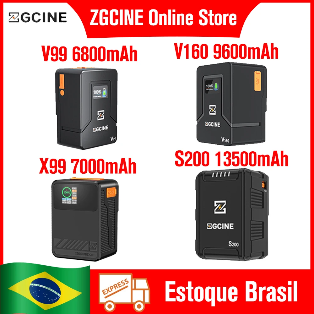 (Brazil Stock) ZGCINE ZG-S200 V99 V160 V Mount Battery V-Lock Lithium Battery Pack for Camcorder/Digitais/Video Lights