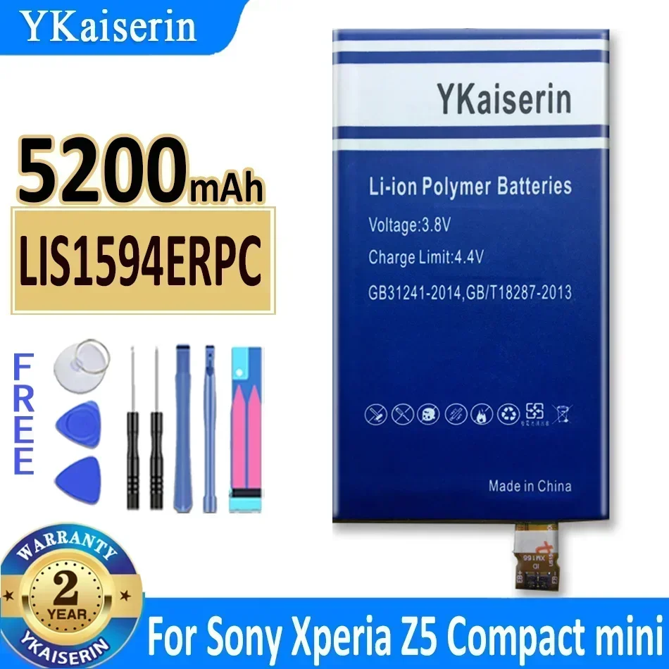 

Аккумулятор YKaiserin LIS1594ERPC LIS1634ERPC 5200 мАч для SONY Xperia F5321 Z5C Z5 Mini E5823 Z5 Compact C6 F3216 F3215 F3216XC + NO