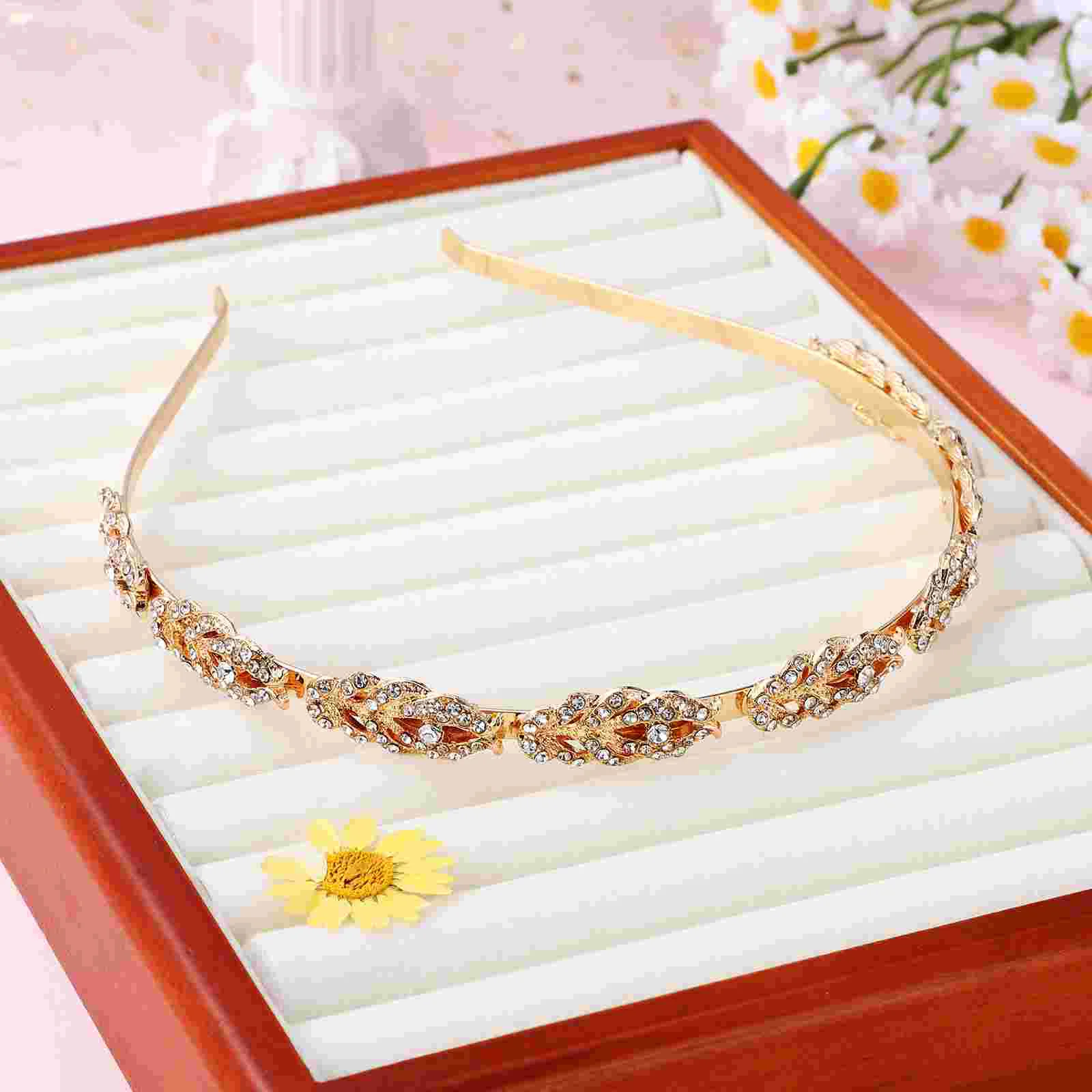 Bride Headband Bridal Wedding Woman Hair Hoops Hairband Bands For Women's Golden Decorative Glitter