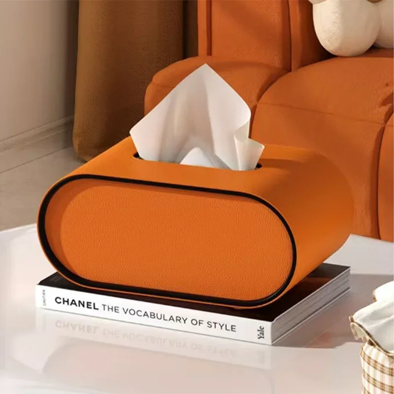 

PU Leather Tissue Box With Storage Rack Home Decor Paper Holder Napkin Holder For Office Table, Countertop, Night Stand & More