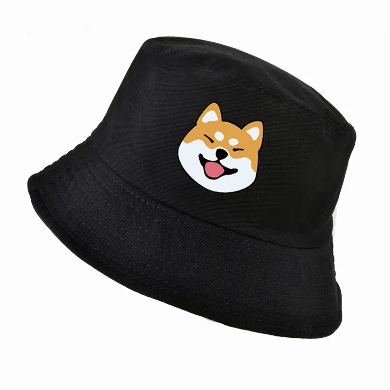 

cartoon Shiba Inu bucket hat dog lover fisherman cap Animal printed Shiba Inu Dog panama cap