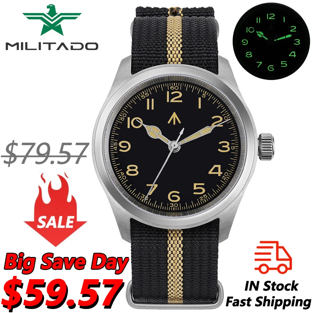 Militado ML08 38 ミリメートルクォーツ時計 VH31 ムーブメントダブル 