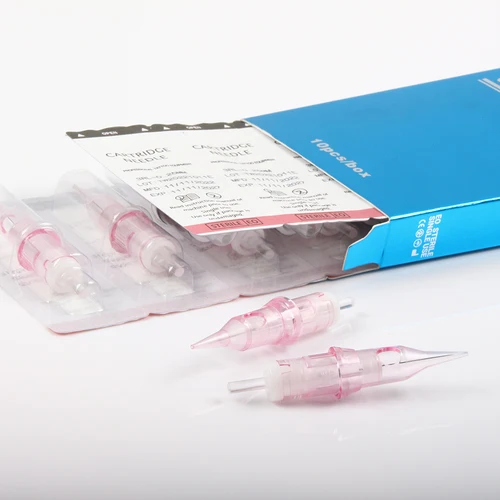 Agujas desechables esterilizadas de seguridad para tatuaje, delineador redondo de 0,25 MM y 0,3 MM de largo, 5 piezas