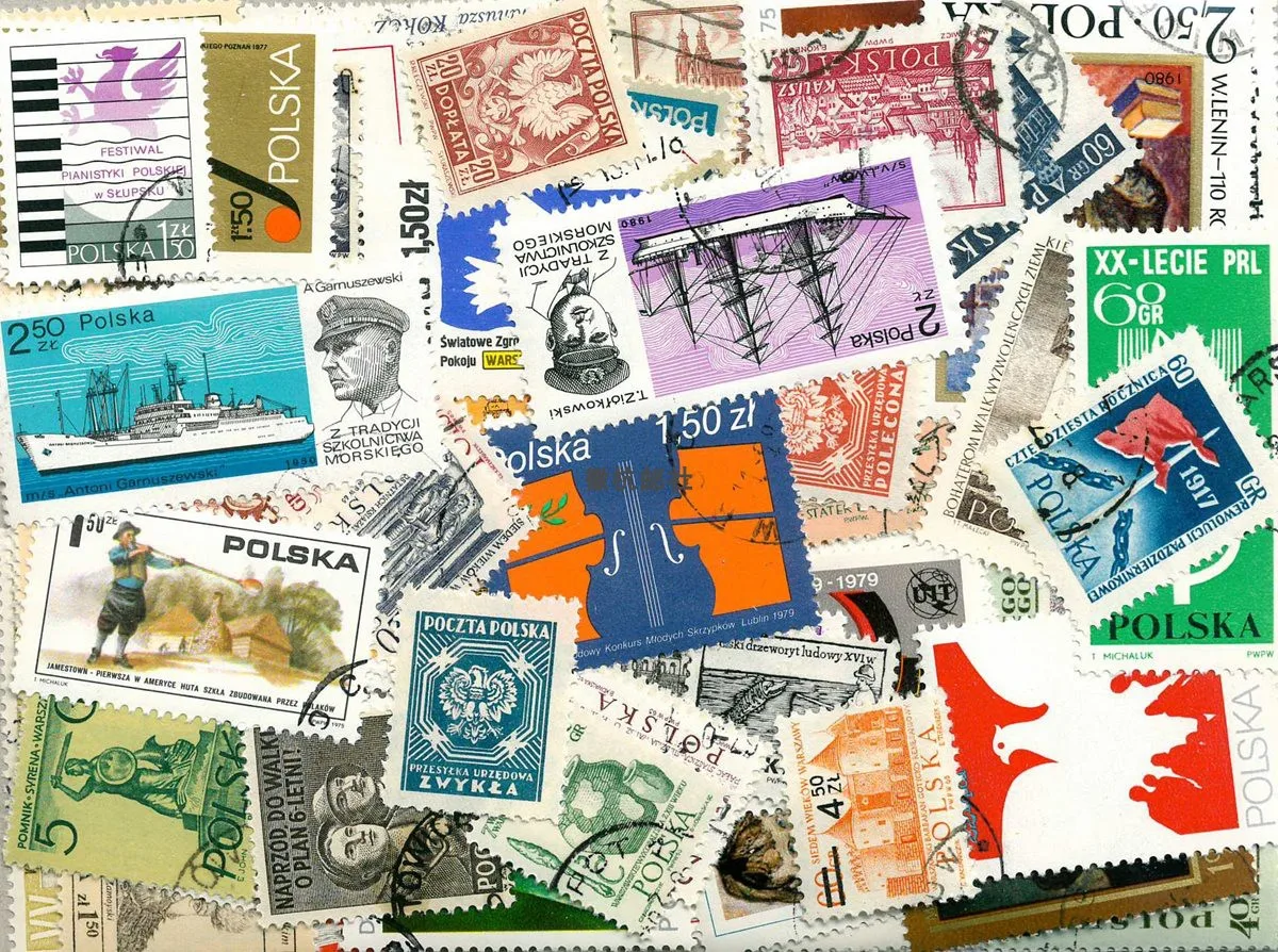 Polish Stamps 100 Different Poland Post Stamps Collection Used Collectible Postage Stamps For Scrapbooking Journaling Materials