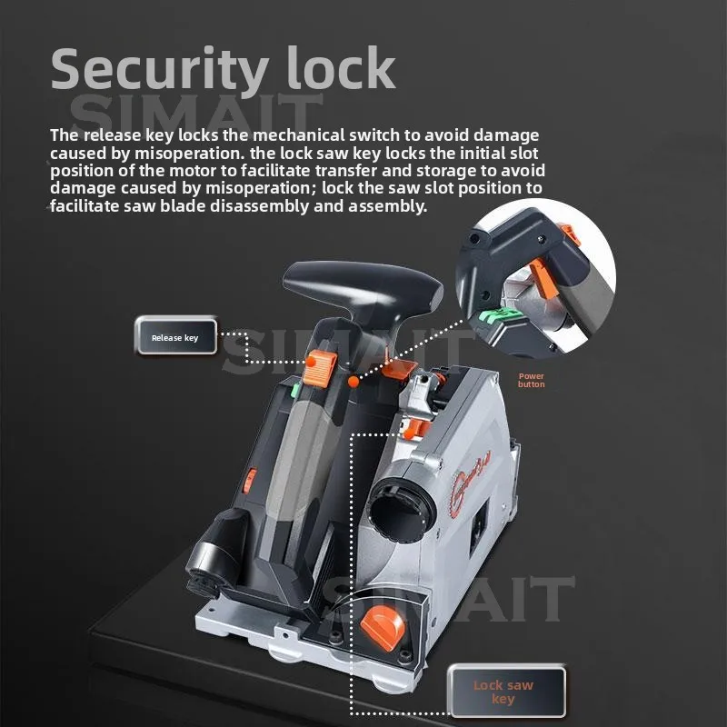 110V Brushless Track Saw with Linear Guide Rail - Dustless Handheld Multi-Angle Cutting Saw for Drywall/Gypsum