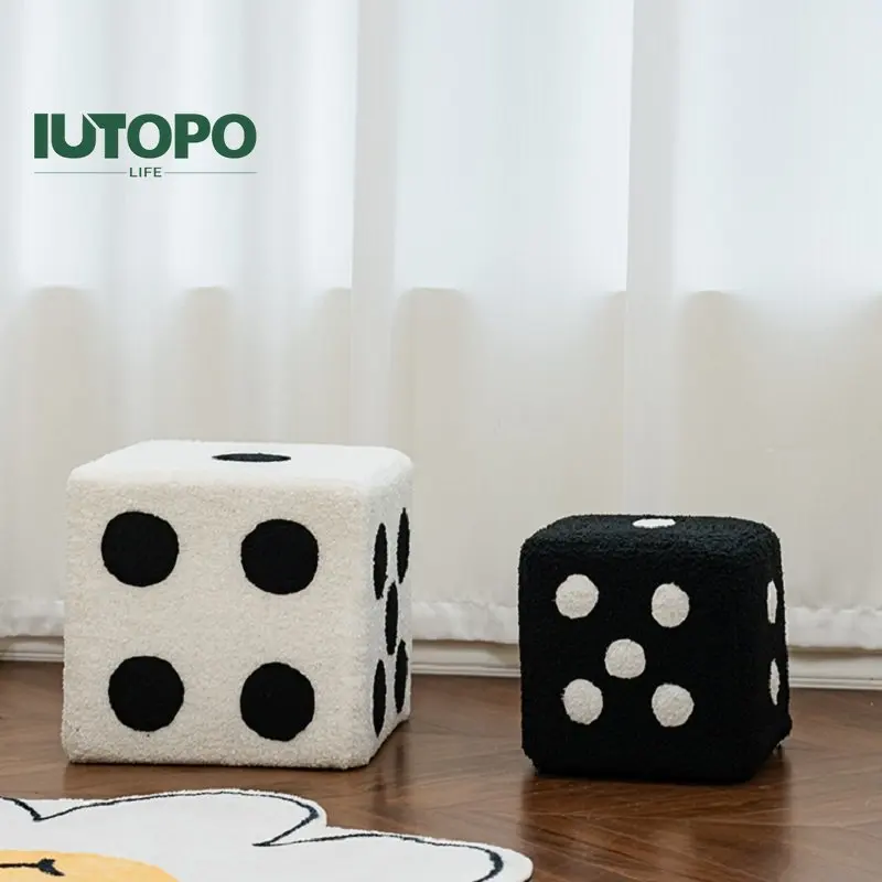 Hallway Pouf Creative Dice Pouf Living Room Makeup Stool Doorway Ottoman Shoe Changing Stool Small Apartment Low Sitting Pier