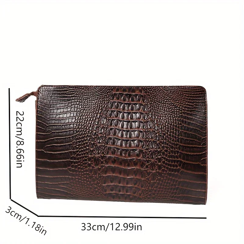 Luxury Crocodile Pattern Men Clutch Bags Brand Designer Business Bag iPad Handbags Fashion Soft Leather Envelope Bag Male Wallet