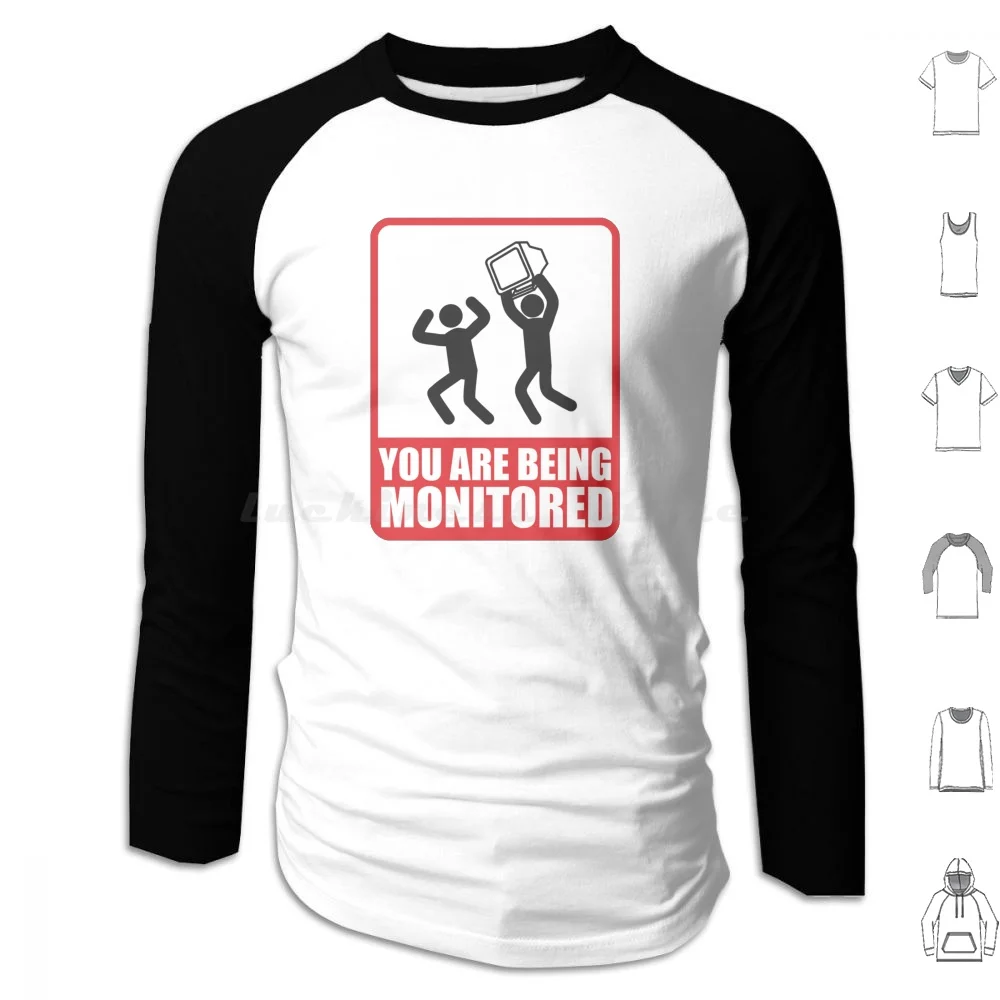 You Are Being Monitored Hoodies Long Sleeve Monitor Monitored Nsa Spying Office Security Coding Programming Code