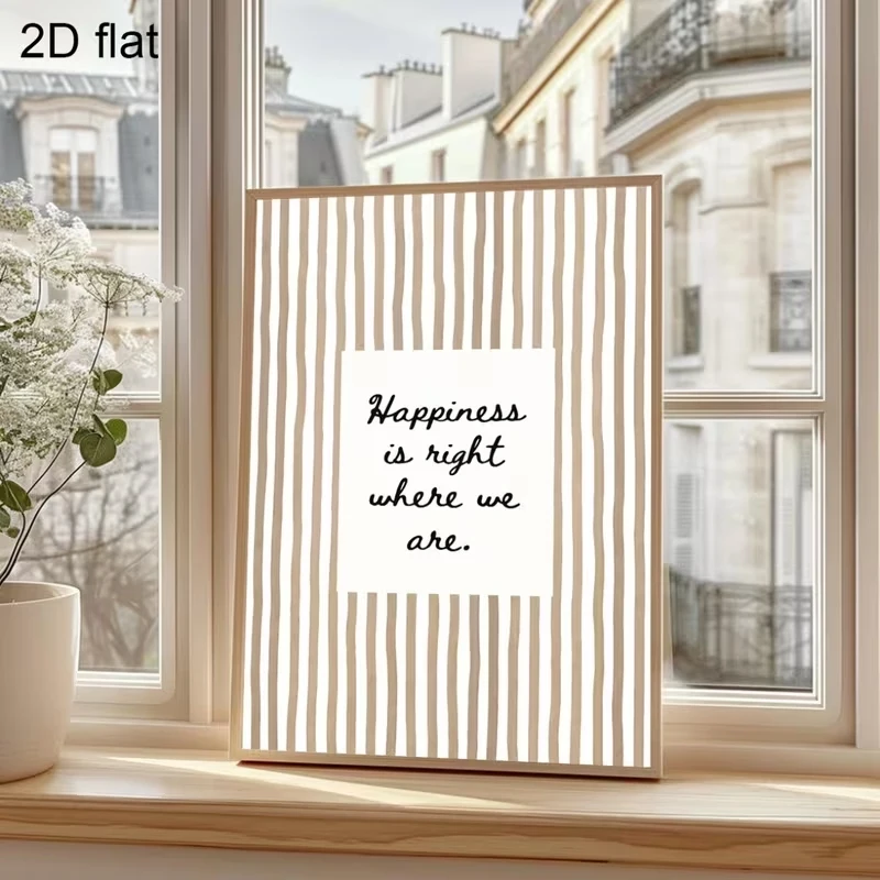 Modern 'Happiness Is Right Where We Are.' Quotes Wall Art Print Canvas Painting Poster Picture For Living Room Home Decor
