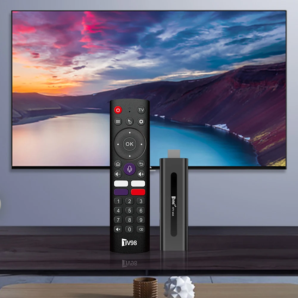 TV98 ATV H313 Android TV Stick 14,0 8K 2,4G 5G WiFi Quad Core BT5.0 Smart TV Box Smart TV Stick para reproductor multimedia de red