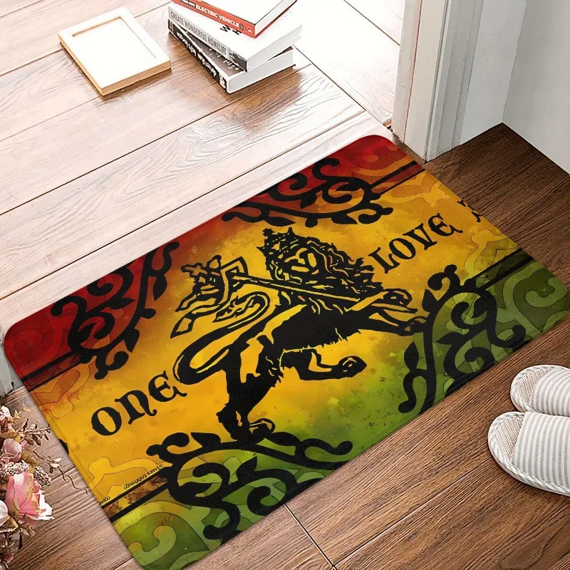 Lion Of Judah Rasta Jamaican Reggae Doormat Mat Anti-Slip Rastafarian Art Bathroom Kitchen Garden Rug Carpet