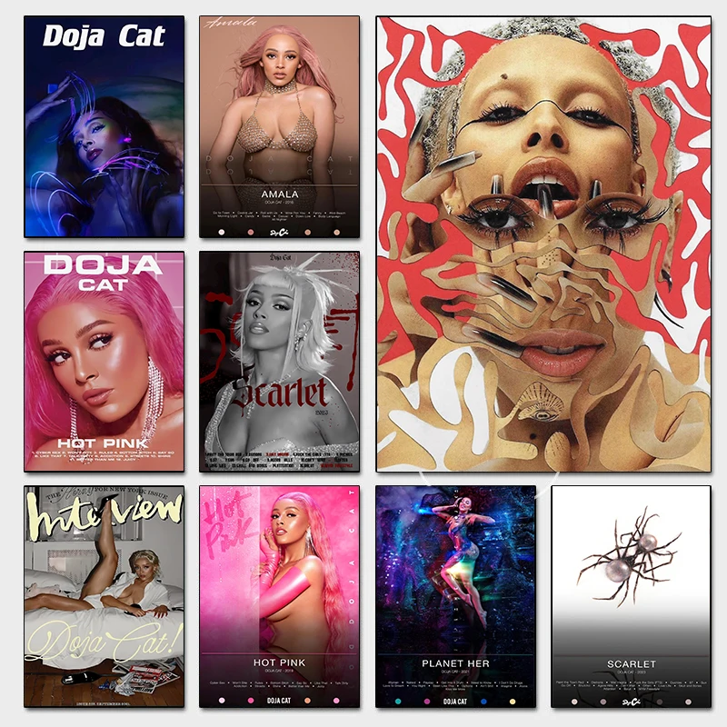 Famous R&B Female Singer D-Doja Cat Posters Music Album Cover Prints Canvas Painting Wall Art Pictures Home Living Room Decor