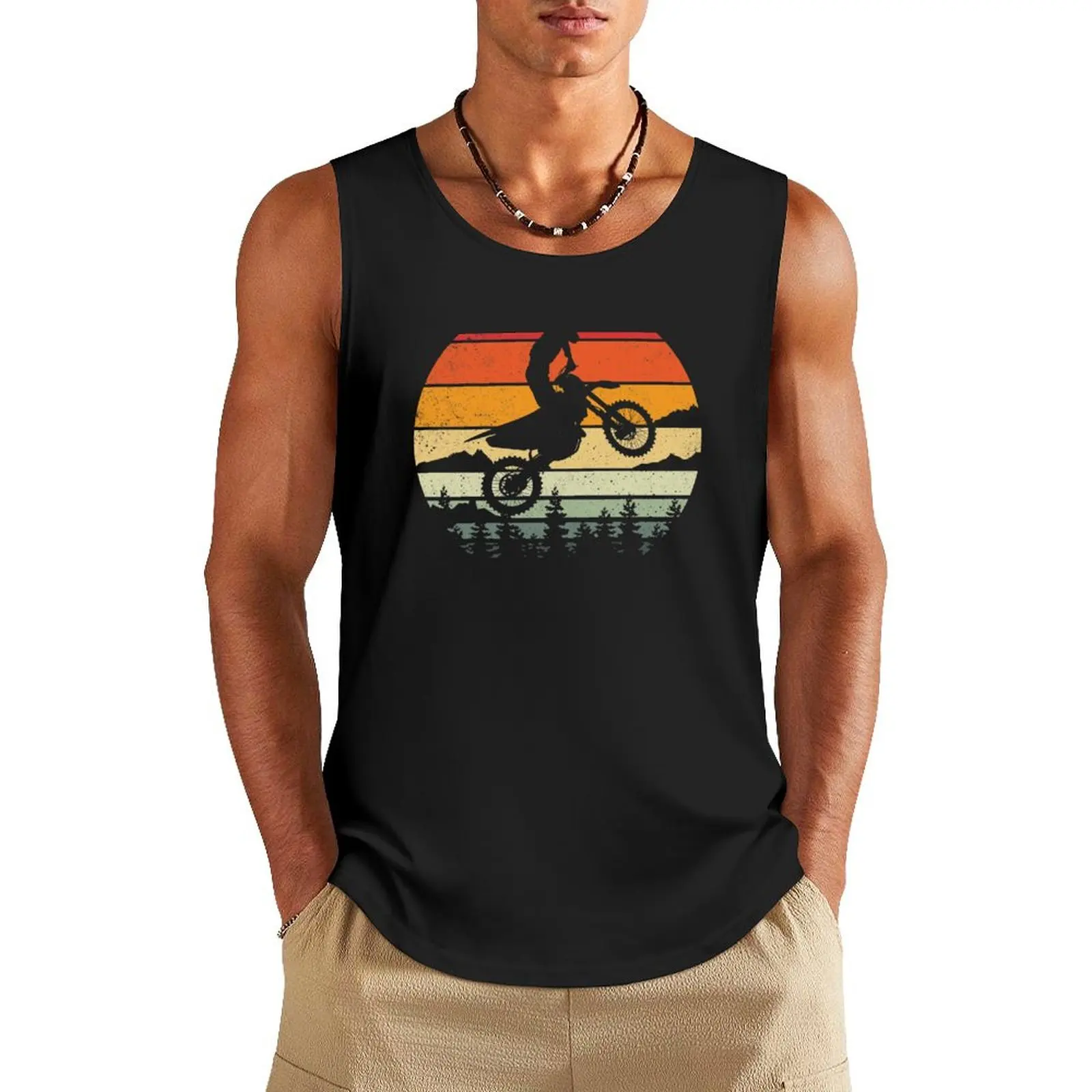 Braaap Dirt Bike Motorcross Vintage Retro Style Funny Tank Top gym shirts cool things Japanese t-shirt Men's t-shirts