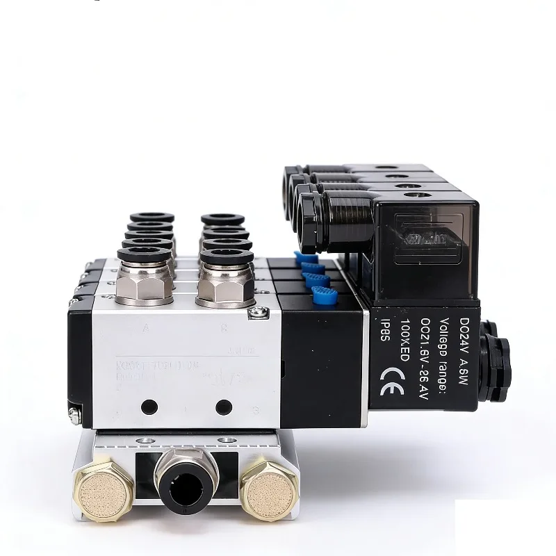 4V210 Solenoid Valve Group Cylinder Pneumatic Valve Solenoid Control Air 220v24V08 Manifold Plate Base  Island