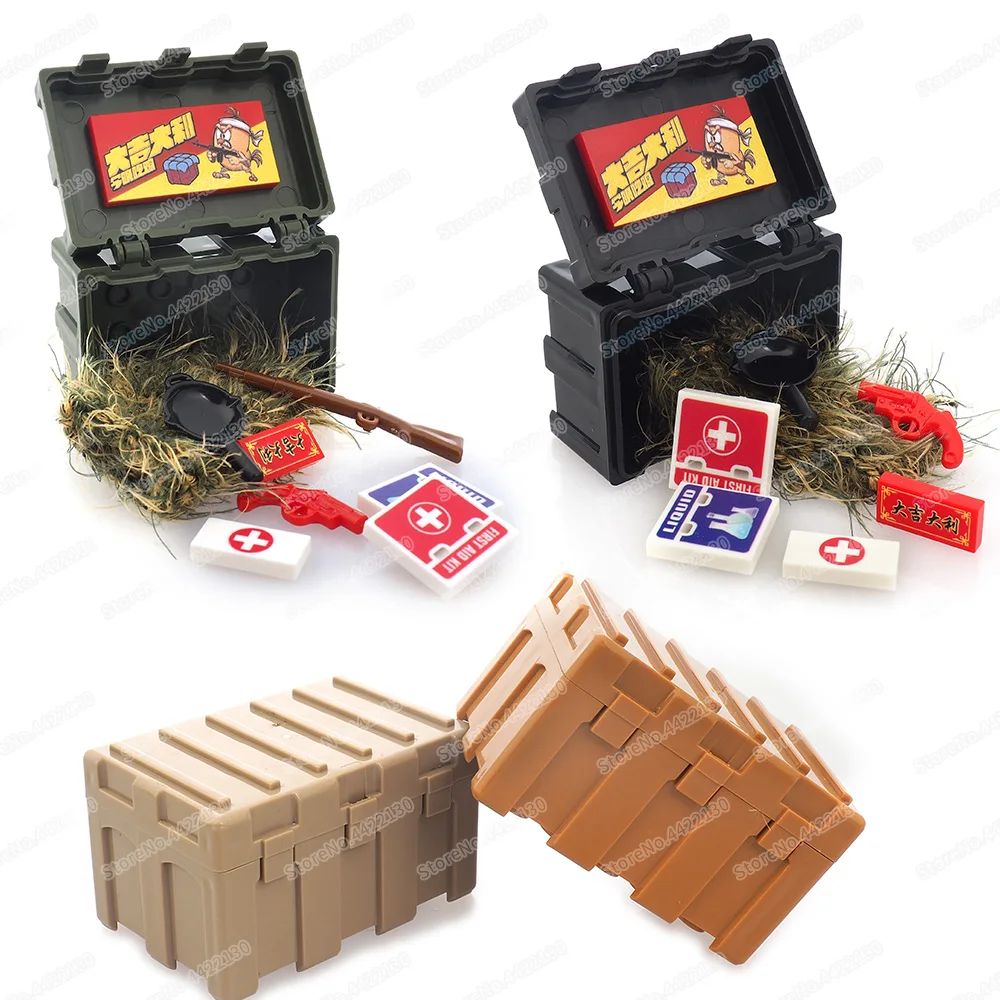 Jedi Survival Boxs Building Block Moc Soldier Figures Treat Bag Camouflage Clothes Weapons WW2 Supply Model Child Gifts Boy Toys