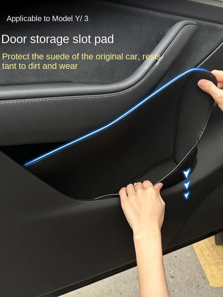 for Model3 Car Door Container Gate Slot Mat Protective Pad Bean Decorative Accessories Ya