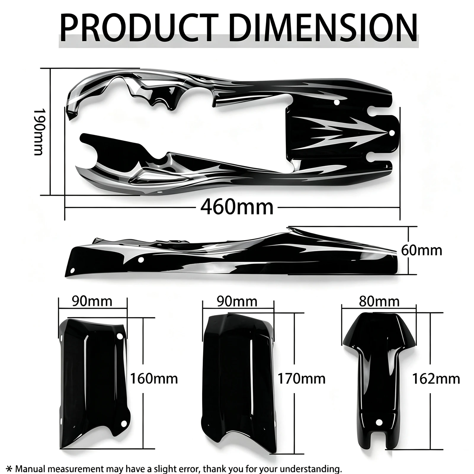 1/5 RC Car Body Shell Wear Car Body Cover,  Side Panel Body Shell Kit, for 1/5 HPI Rovan Kingmotor Mcd BAJA 5B SS Truck Parts