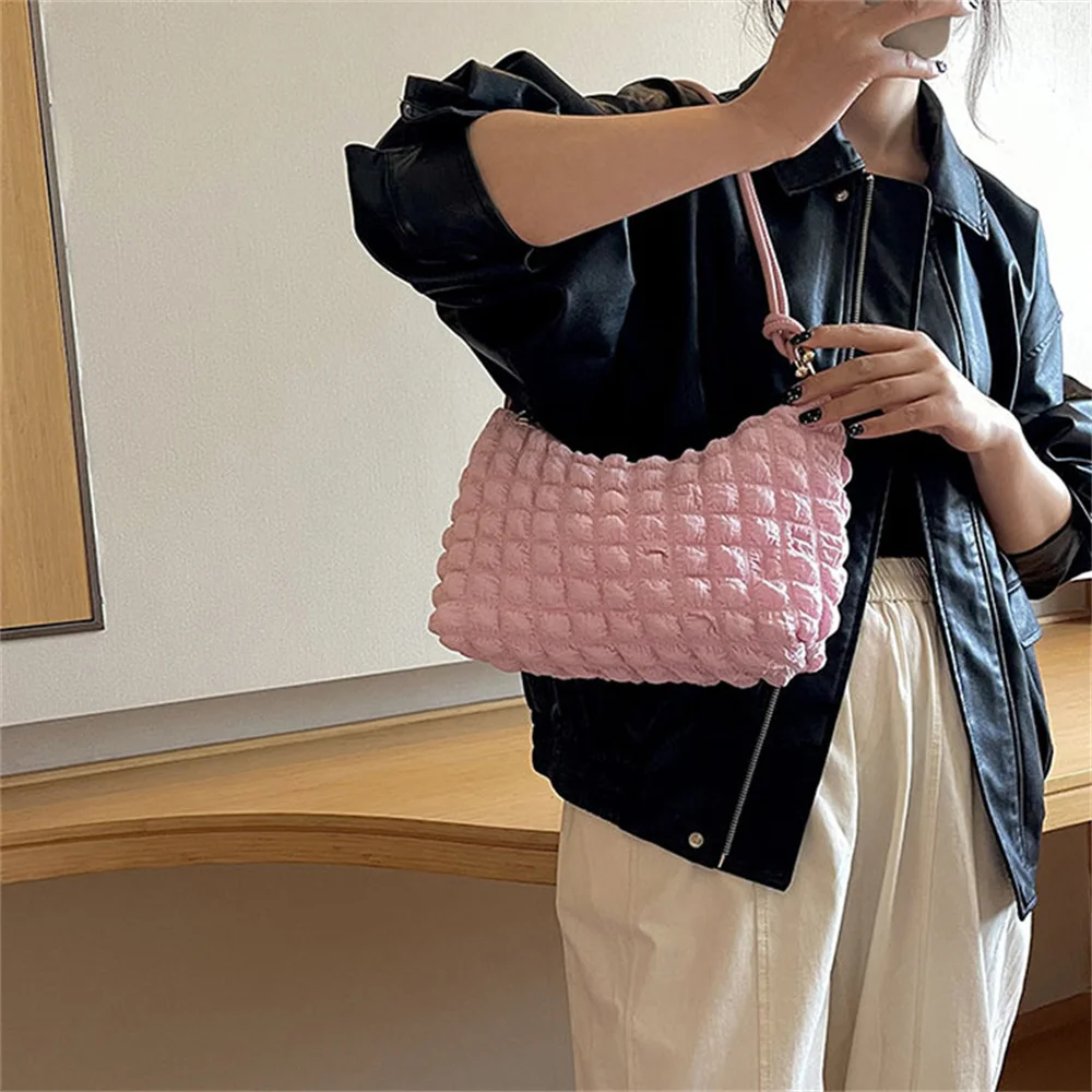 Quilted Padded Shoulder Bag Pleated Bubbles Cloud Large Capacity Handbag Luxury Tote Bags Bucket Designer Ruched Handbags