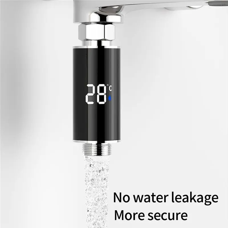ก๊อกน้ำฝักบัวอาบน้ำแบบดิจิตอล B64B พร้อมจอแสดงผล LED แสดงอุณหภูมิ ใช้พลังงานน้ำ สำหรับอาบน้ำที่บ้าน