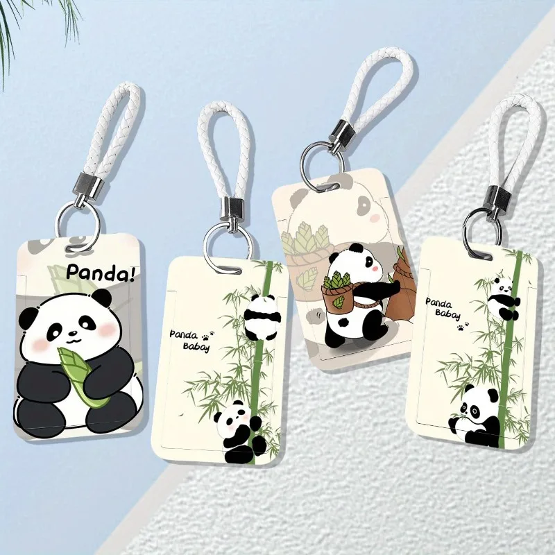 Cute Panda Card Holders Student ID Card Protective Cover Cases Student Campus Access Cards Case Protection Shell Card Sleeve