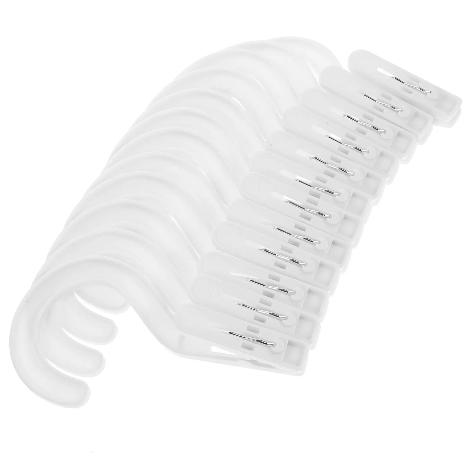 

12pcs White Clothespins Plastic Laundry Hooks Hat Closet Shoe Hanger Home Supplies Clothes Store Hanger