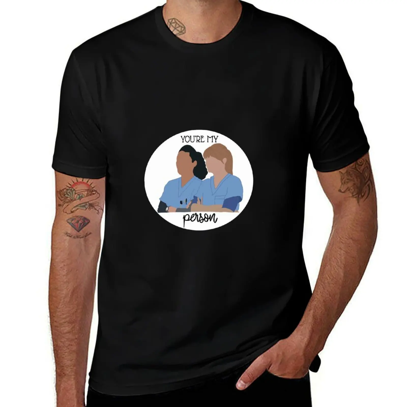 Meredith and Christina Grey’s Anatomy T-Shirt Essential Solid Color T-Shirt