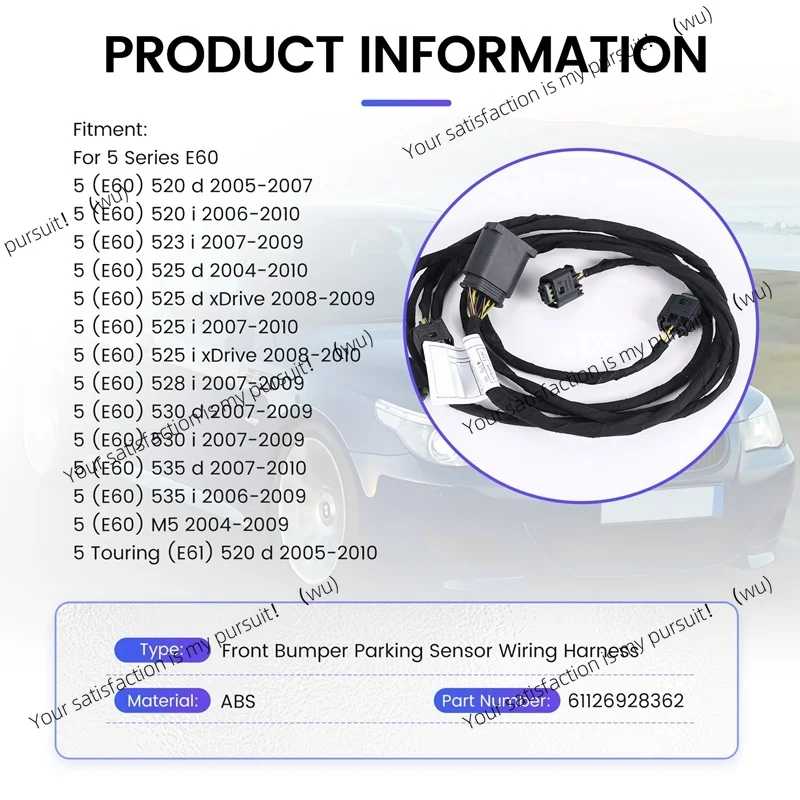 For BMW 5 Series E60 Front Bumper Parking Sensor Wiring Harness PDC PDC Cable 61126928362