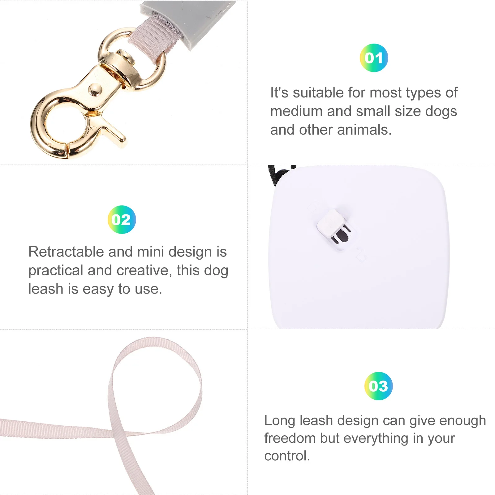 

Retractable Dog Leash For Small Medium Dogs Mini Lightweight Pet Training Rope Durable Nylon Automatic Traction Walking