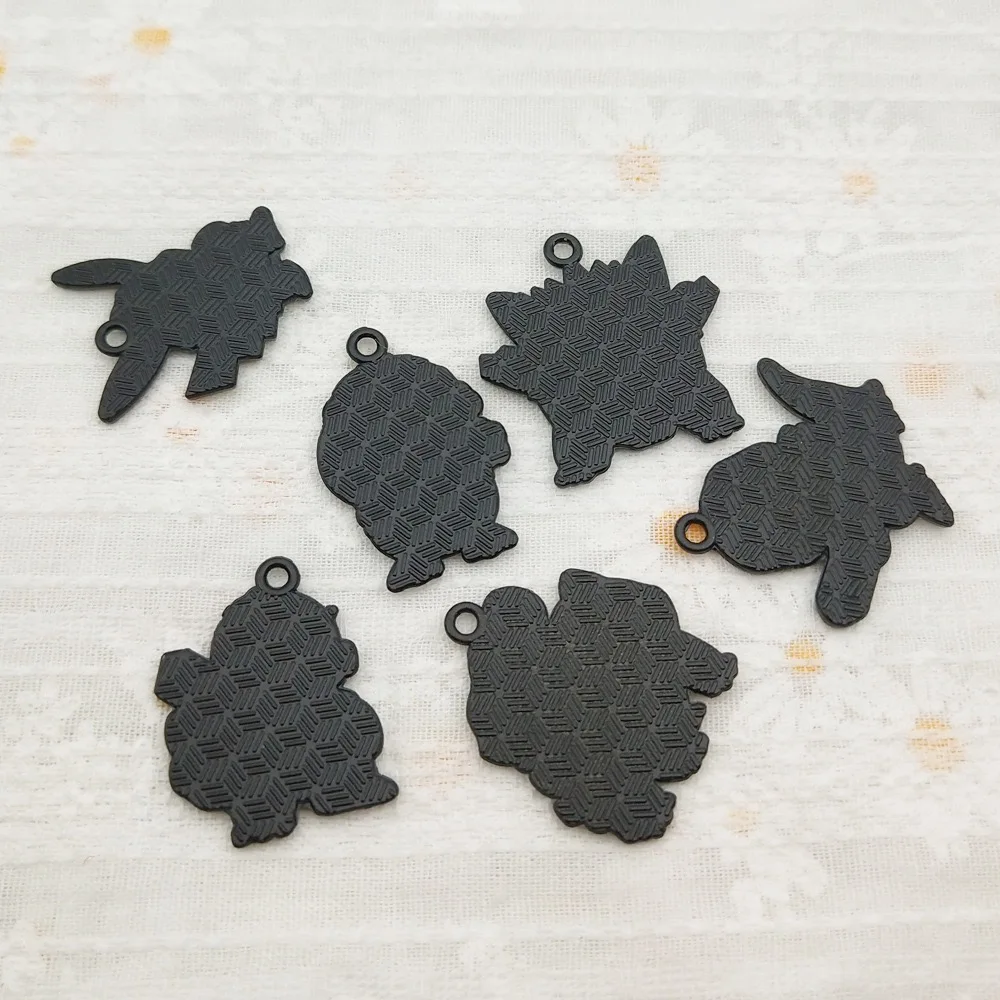6pcs Pokemon Pikachu Psyduck Cartoon Charms Emaille Legering Metaal Sieraden Maken Accessoires - Ketting Oorbel Sleutelhanger DIY Kit