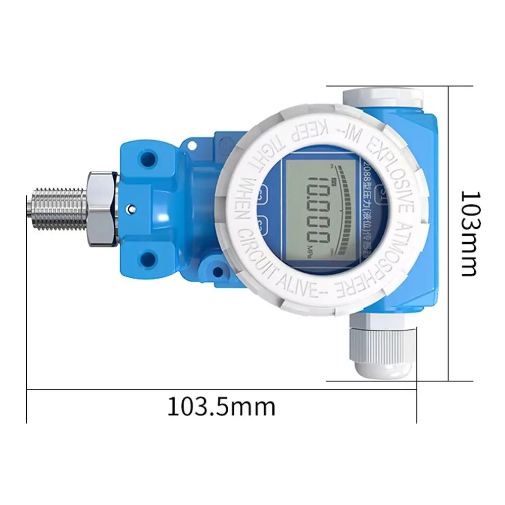 Pressure Transmitter with Display RS485 Output for Oil Pressure Pneumatic Pressures Hydraulic Water Supply Pressures Sensor