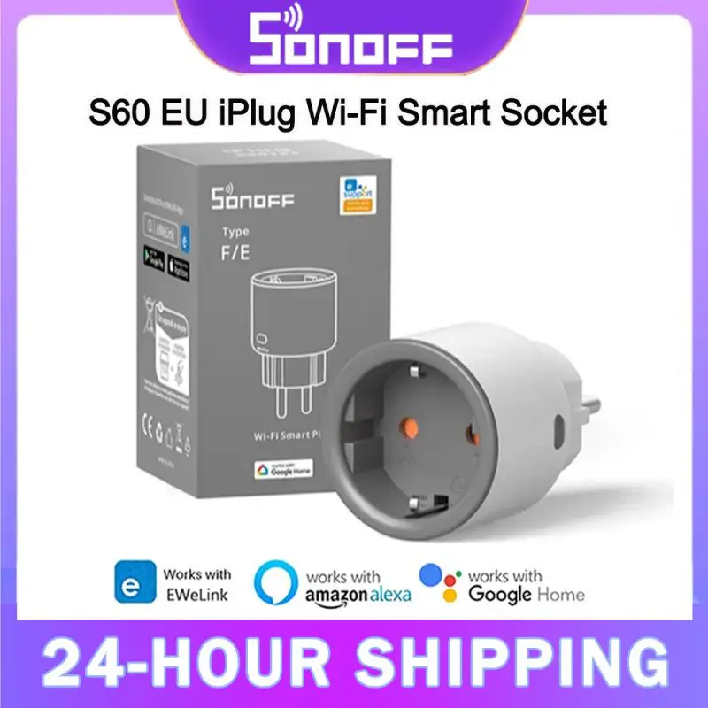 SONOFF S60 TPF EU IP plug Wi-Fi Smart Socket Zabezpieczenie przed przeciążeniem Timer Smart Scene Remote Control Via EWeLink Alexa Google IFTTT