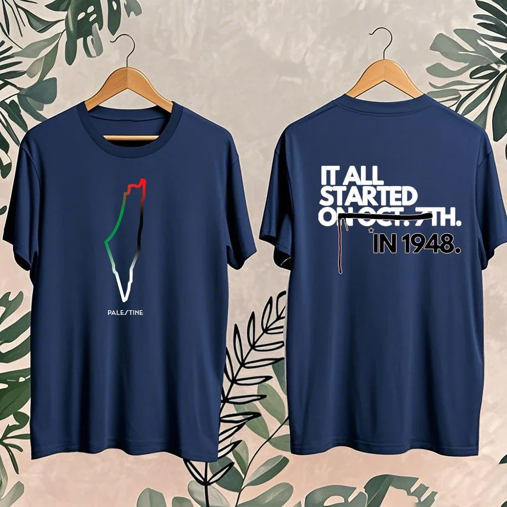 Palestinian-Shirt-Color-of-Watermelon-2025-Short-Sleeve-Casual-Cotton-T-Shirt-for-Men-Women--Arabic-Shemagh-Graphic-T-Shirts