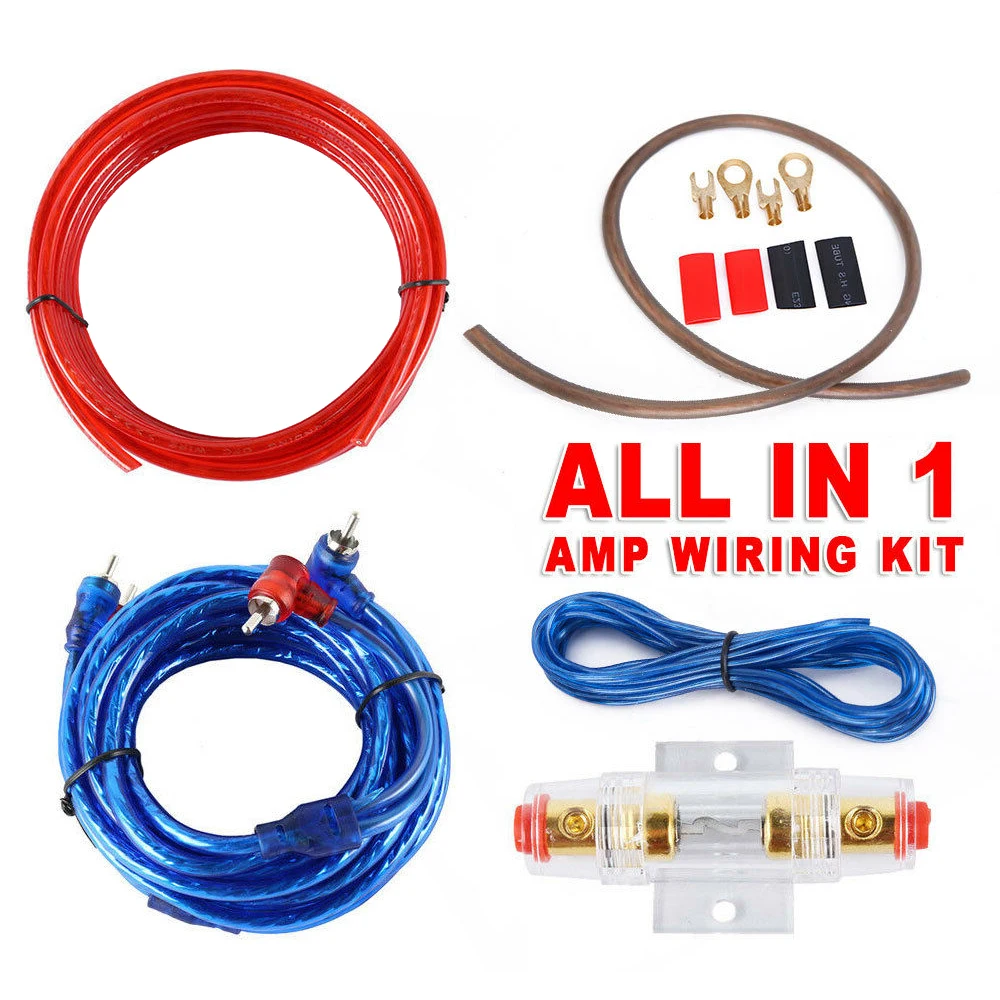 New 1 Set Car Audio Amplifier Wiring Kit Power Cable Subwoofer Speaker Wire