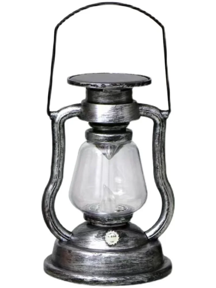 

Solar Kerosene Lamp Retro Camping Lantern Camp Hanging Light Waterproof Courtyard Portable Tent Light