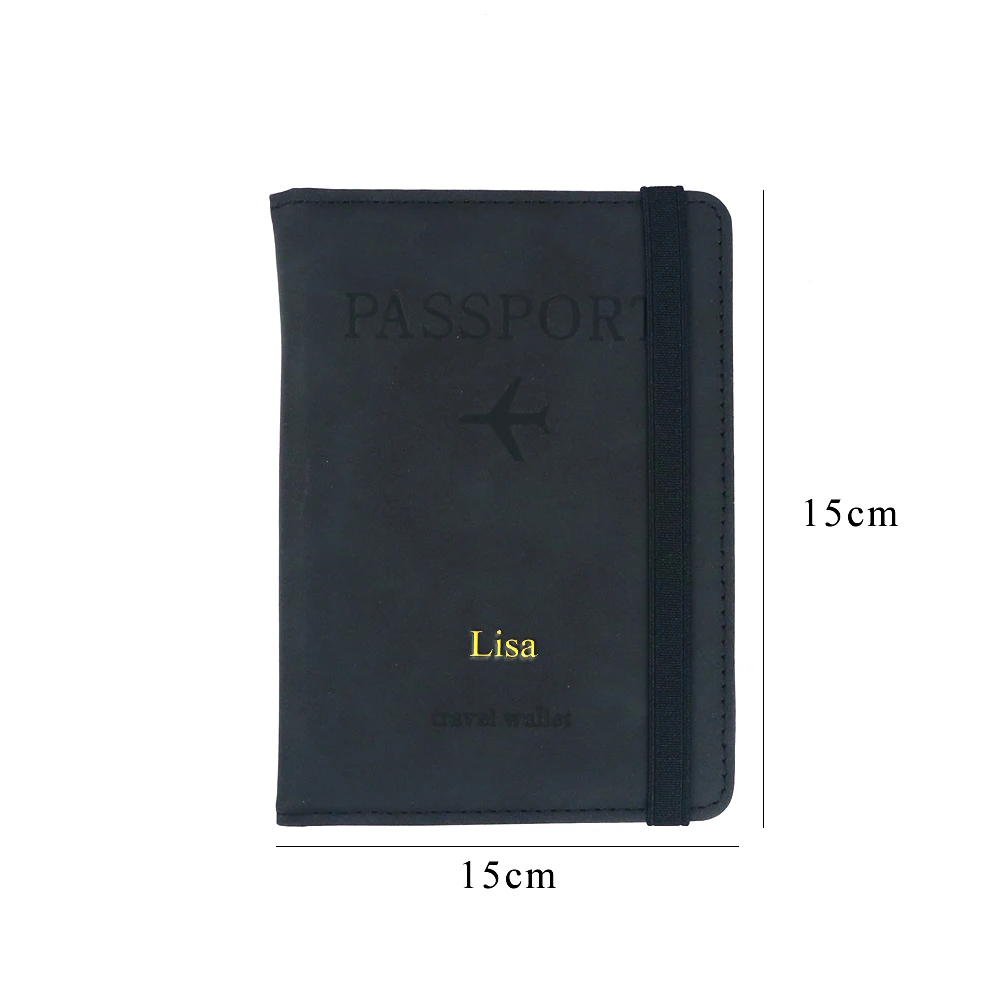 Customized Name PU Leather Card Case Passport Holder RFID Passport Bag Cover Travelwallet Multi-Functional ID Bag view 6