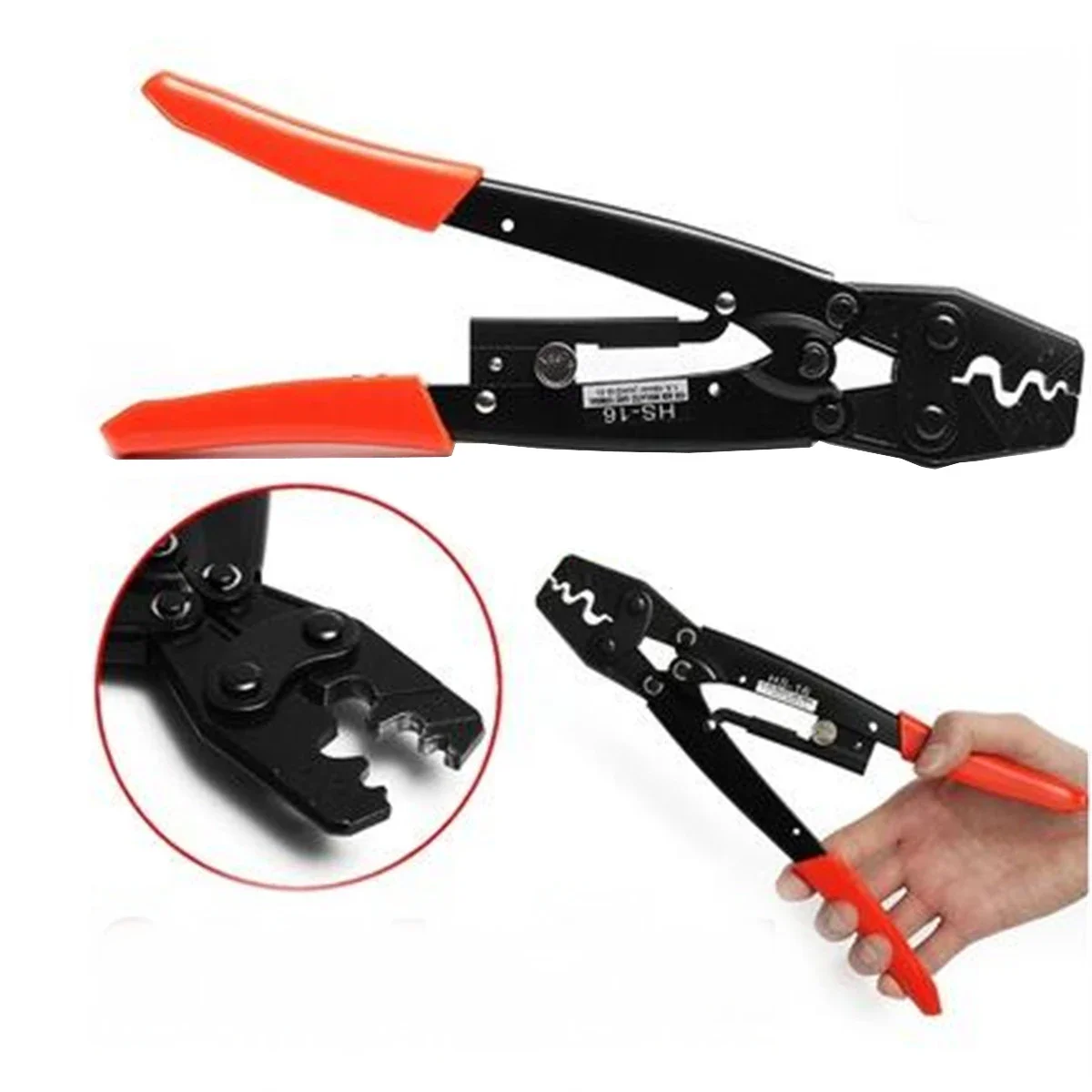 HS-16 crimper plier  Ratchet Crimping Tool for Non-Insulated Terminals AWG 16-6 Polished Jaw Pressure regulating device