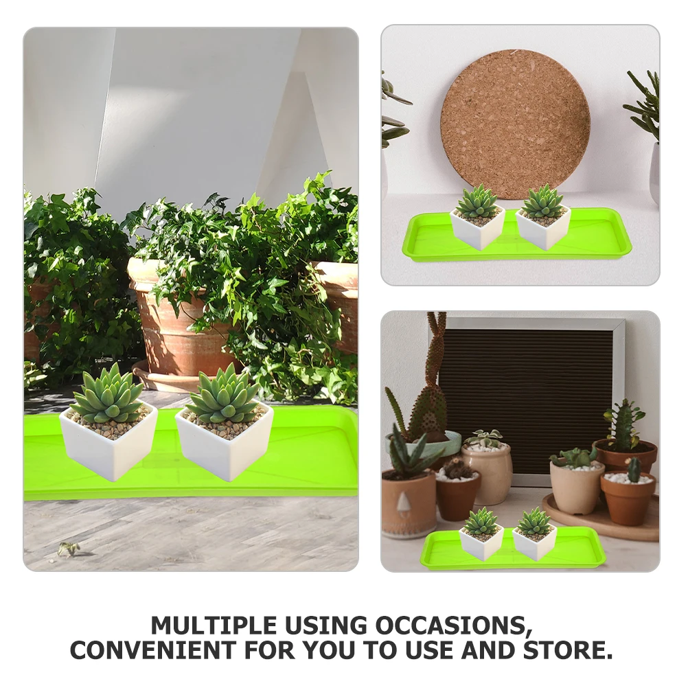 

5 Pcs Plastic Tray Plants Flower Pot Water Flowerpot Garden Potting Pp Planter Saucer Drip Rectangular Water Planter Saucer