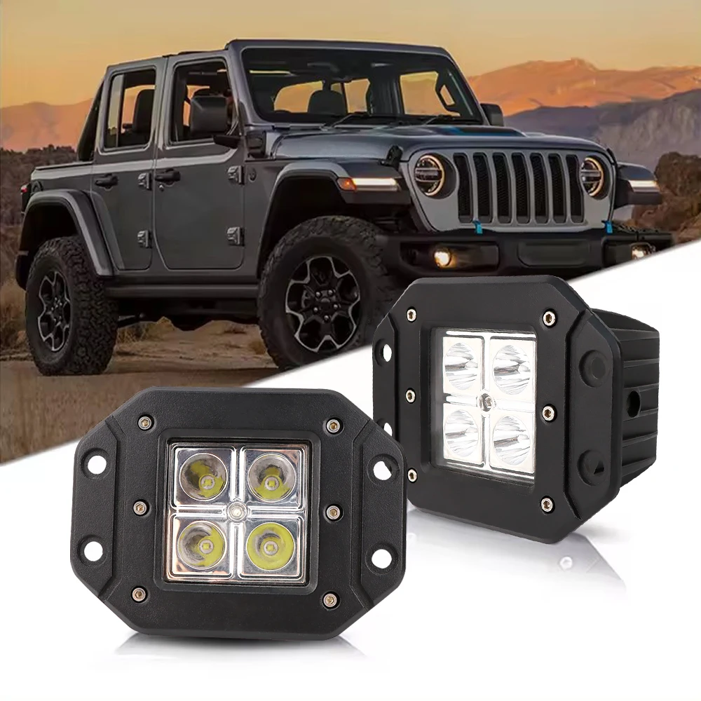 16W  LED Car Work Light High Bright Spotlight Universal Offroad Automobile Truck Driving Fog Headlights DRL Driving Lamp 12V