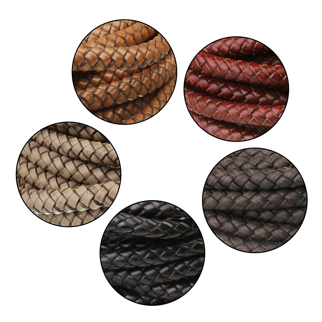 1M/Lot 6mm Braided Genuine Leather Cord Round Thread Rope For Ornament Making DIY Sewing Crafts Handmade Clothing Accessories