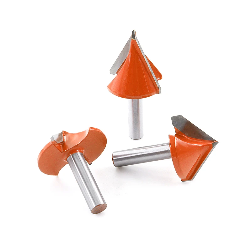 VACK 6/8mm V şekli CNC katı ahşap freze kesicisi 60 ° 90 ° 120 ° derece açı ile ağaç İşleme yönlendirici Bit için karbür End Mill