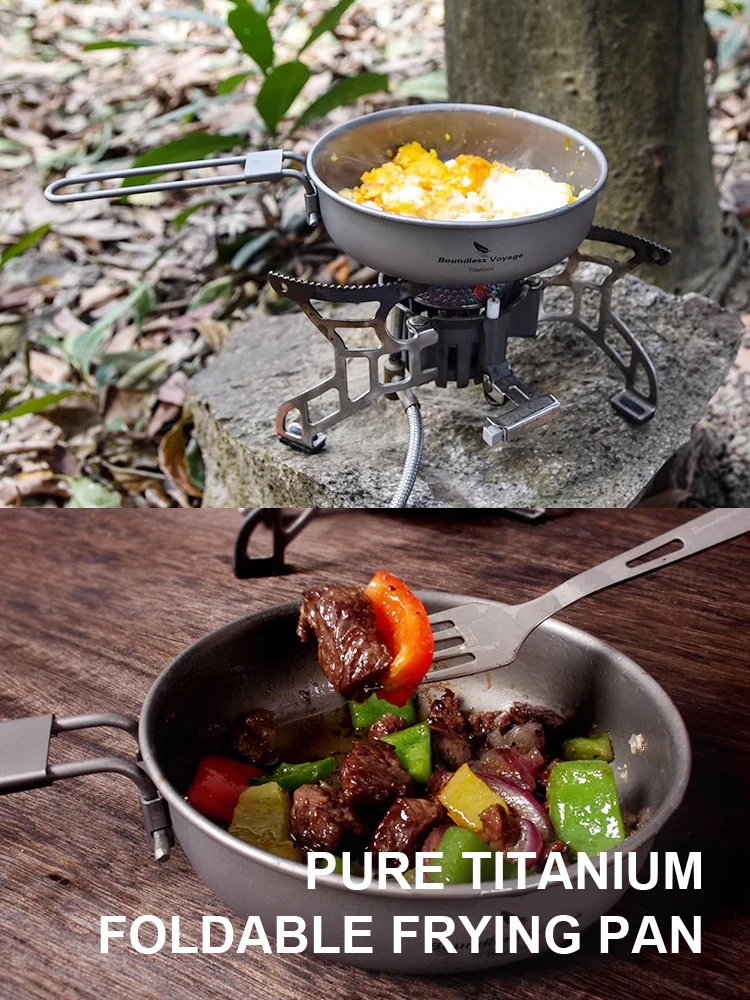 

Складная сковорода из чистого титана, высококачественная портативная сверхлегкая и здоровая посуда для кемпинга и пикника на открытом воздухе, A1395