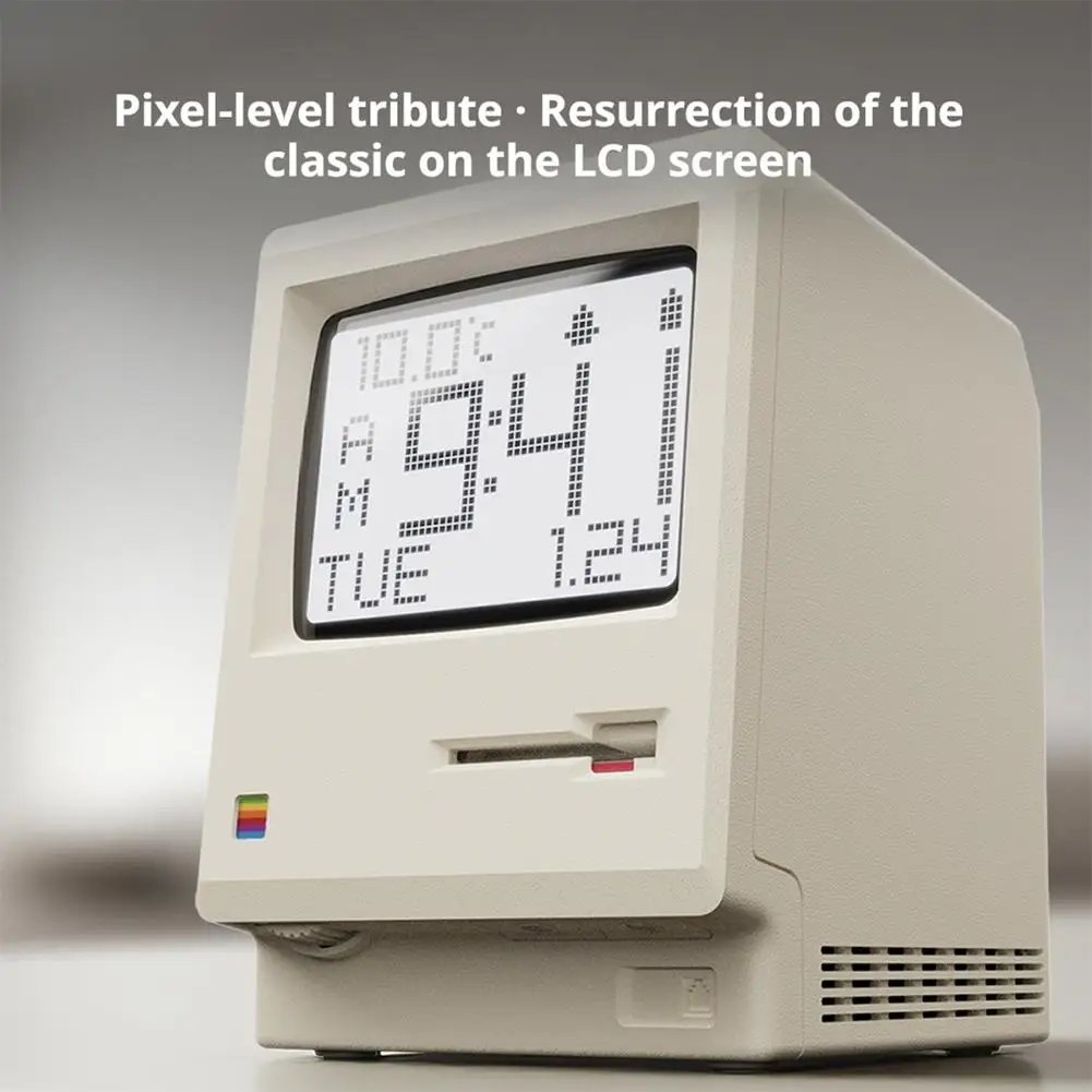 Retro Alarm Clock Creative Wake Up Artifact Students Desktop Decor Electronic Clock Computer Keyboard Accessories GiftMaclock