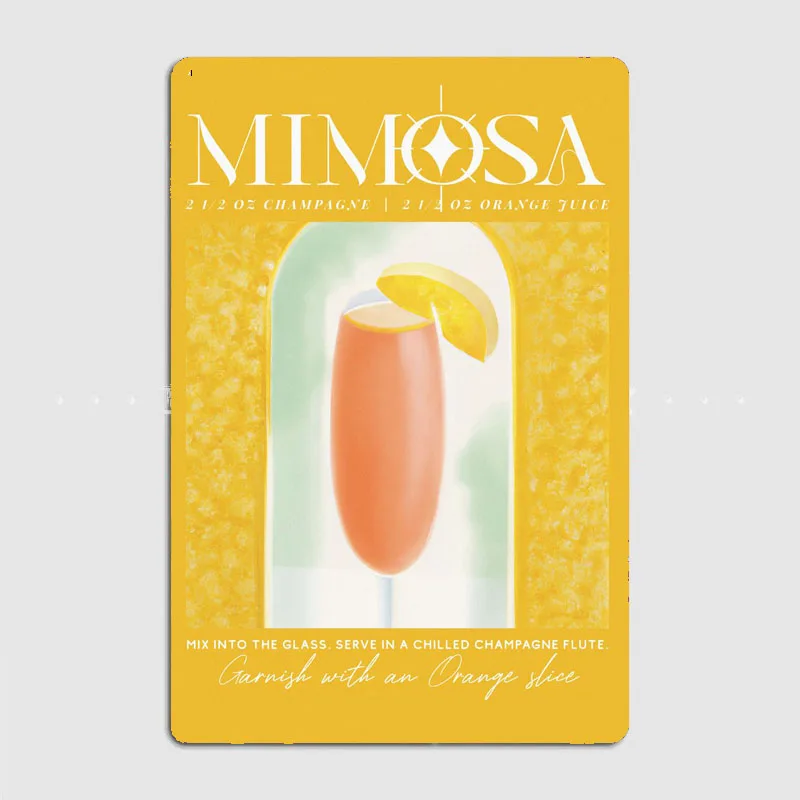 Holy Mimosa Cocktail Beer Metal Poster Elf Bar Living Bbq Room Wall Decor Cinema Living Custom Tin Vintage Home Decor