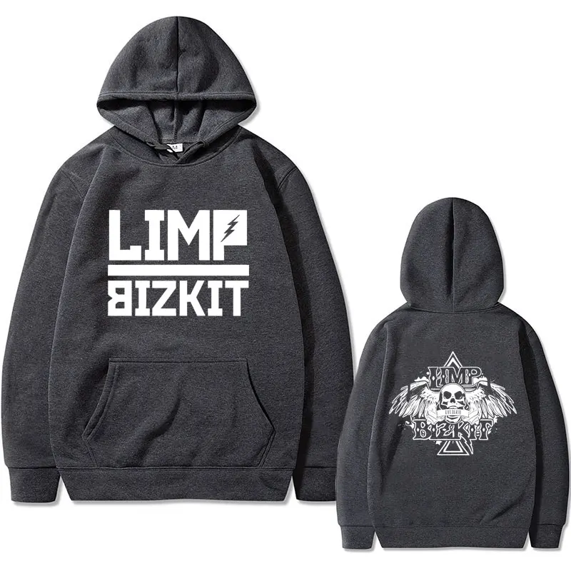 Limited Limp Bizkit Skeleton Graphic Print Hoodie Male Clothes Gothic Hip Hop Rock Sweatshirt Men's Women Vintage Fleece Hoodies