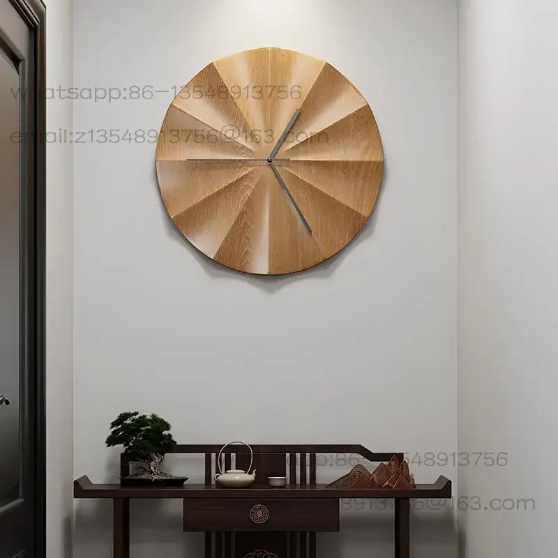 Wooden wall clock Modern simple Chinese home audio wall clock