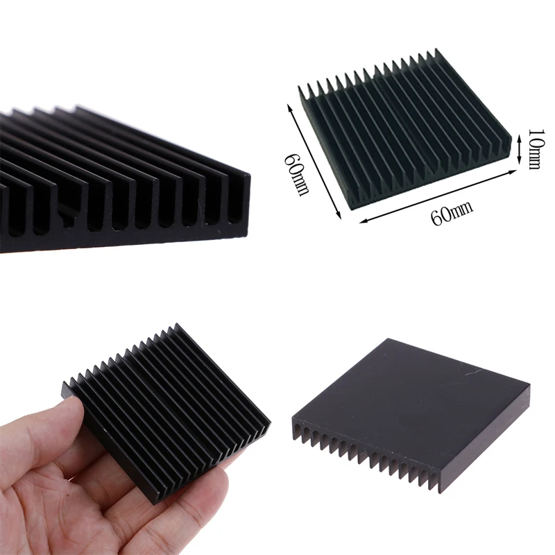 /KQM/1pcs 60*60*10mm Black Aluminum Radiator Motherboard Chip Heatsink