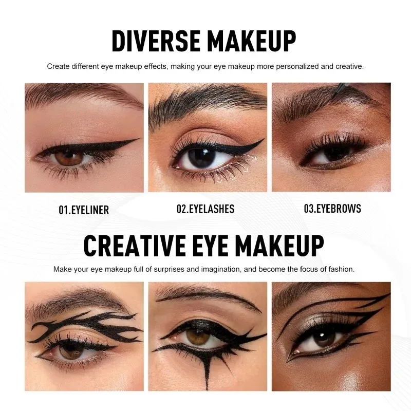 4PCS Liquid Black Eyeliner,Ultra-fine Tip for Precise Application, Quick-drying, Long-lasting Eye Makeup, Natural-looking Pencil view 4